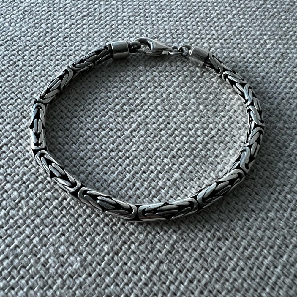 Sterling Silver Byzantine Braided Rope Bracelet
